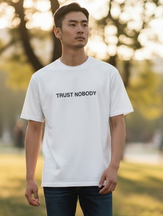 Comfort Colors Other - NWOT Men's White 'Trust Nobody' Crewneck Graphic Tee - Men's Casual Shirt Unisex